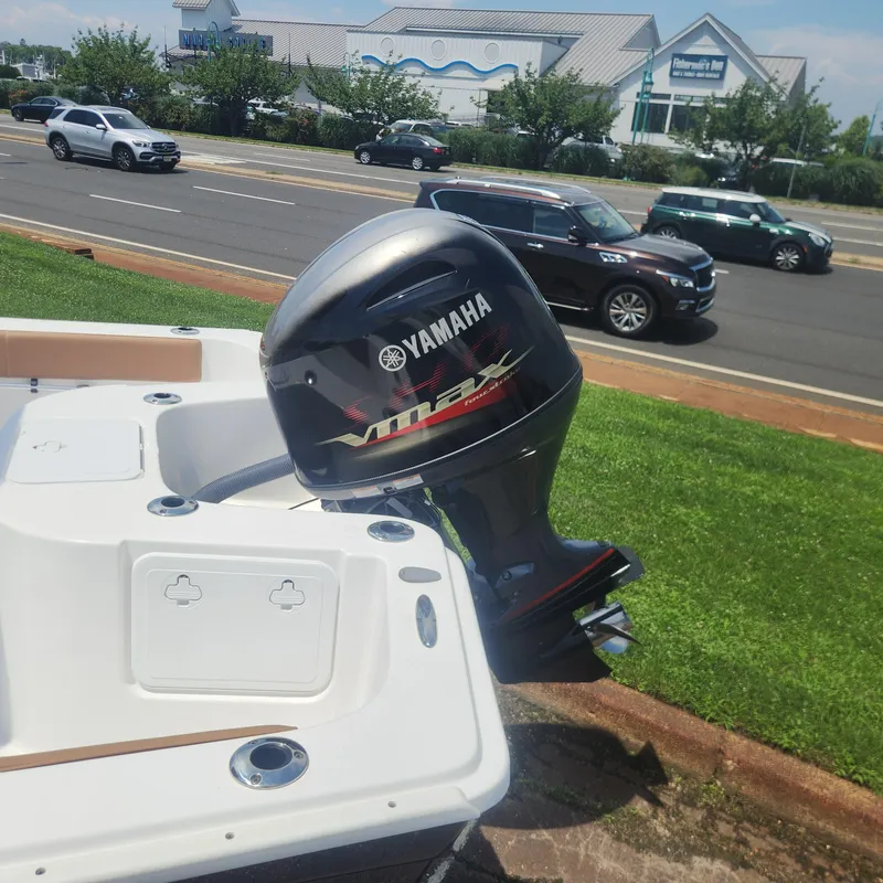 Slide: The Image of Cape Horn 17 boat (2020) with Yamaha outboard motor on a sunny day. - 15