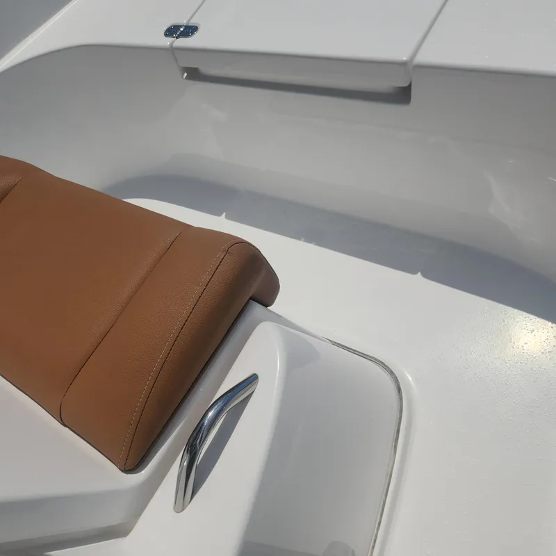 Slide: The Image of Close-up of the seating area on a 2020 Cape Horn 17 boat. - 17