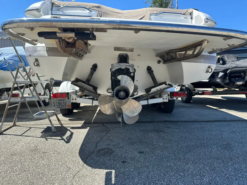 Slide: The Image of Rear view of a 2003 Cobalt 262 boat on a trailer. - 6