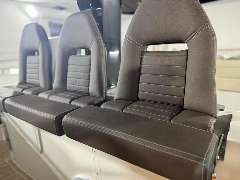 Slide: The Image of Luxury seating on Nassima Yacht N40, 2025 model, featuring plush, ergonomic design. - 18