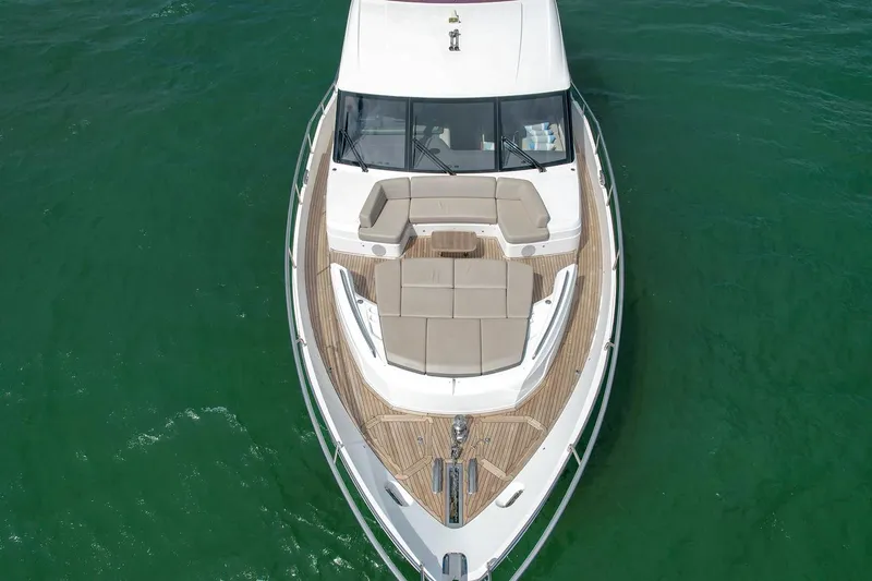 Slide: The Image of 2021 Princess Y78 yacht with spacious deck and seating area. - 11