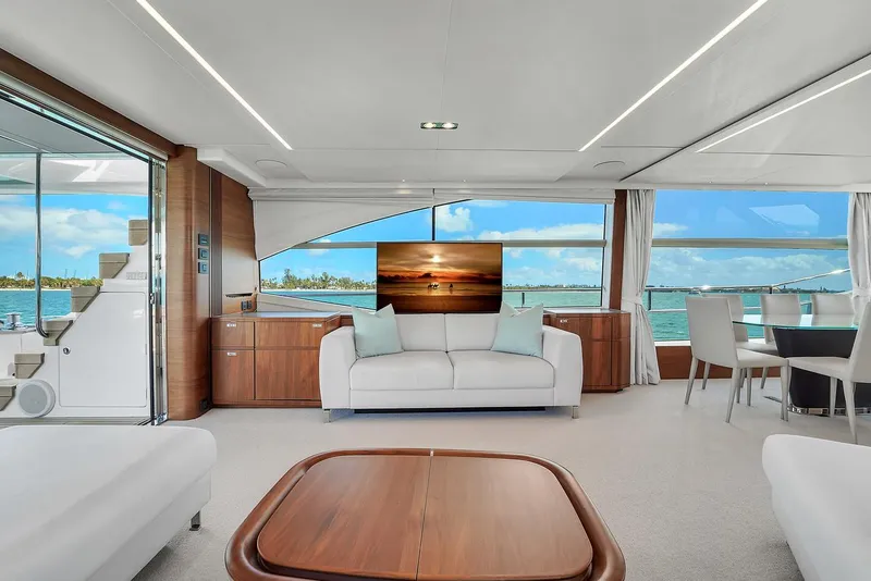 Slide: The Image of Luxurious interior of 2021 Princess Y78 yacht with ocean view. - 15