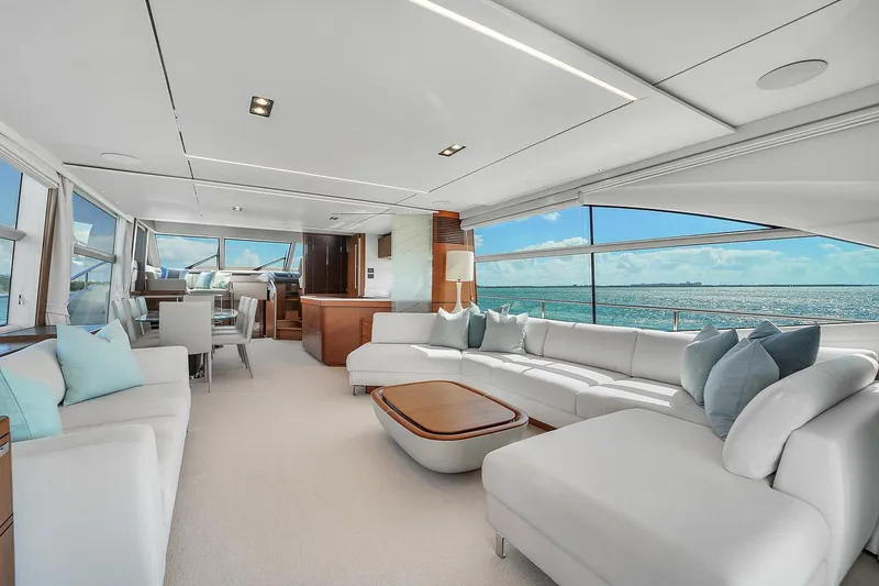 Slide: The Image of Luxurious interior of 2021 Princess Y78 yacht with ocean view. - 18