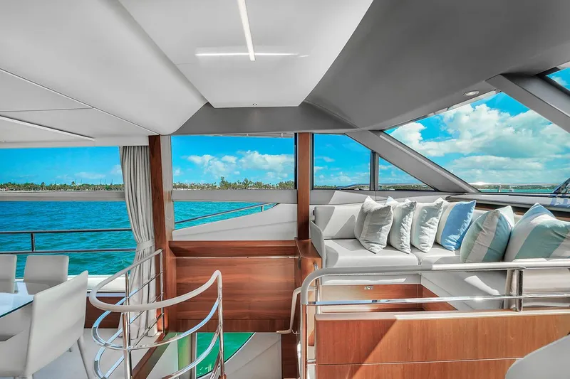 Slide: The Image of Luxurious interior of 2021 Princess Y78 yacht with ocean view. - 30