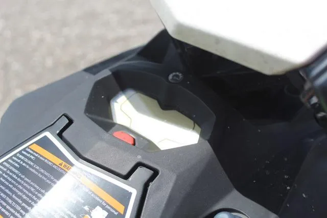 Slide: The Image of 2017 Sea-Doo Waverunner SPARK™ dashboard close-up with warning label. - 7