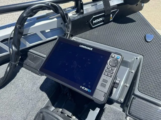 Slide: The Image of Lowrance HDS-10 fishfinder on 2025 Phoenix Bass Boats 721 ZXL dashboard. - 11