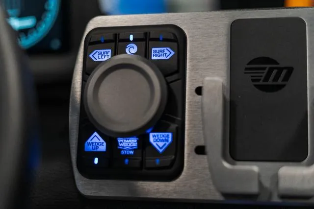 Slide: The Image of Close-up of 2024 Malibu 23 LSV boat speaker system. - 31