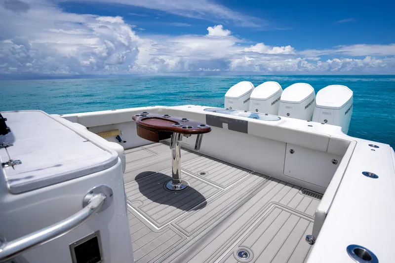 Slide: The Image of 2023 Front Runner 47 Center Console boat with ocean backdrop. - 36