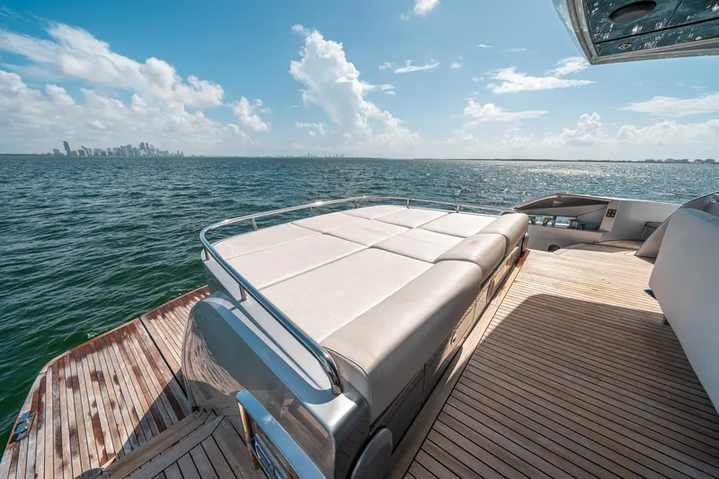 Slide: The Image of Luxury 2012 Pershing 92 yacht with sun deck and ocean view. - 19