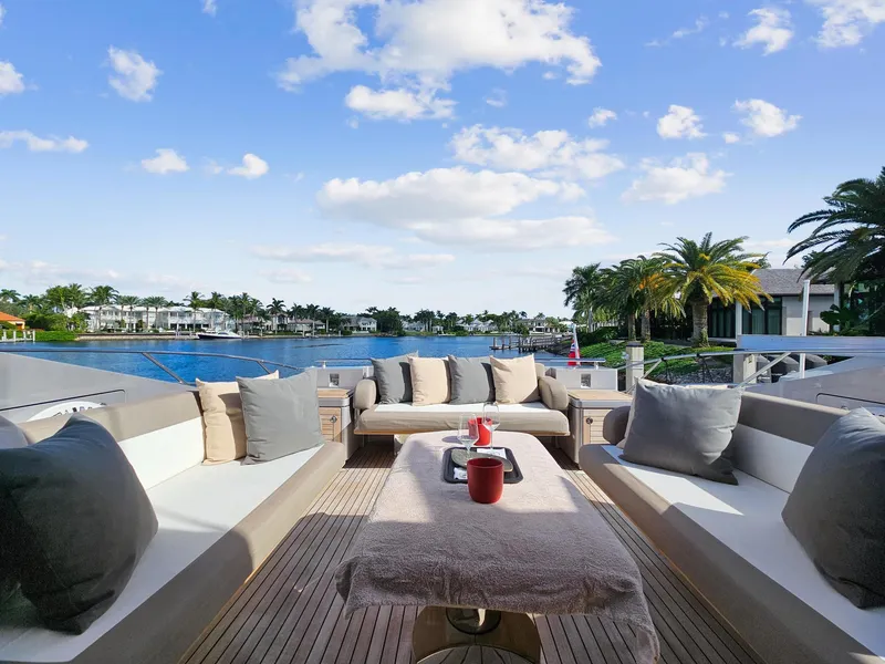 Slide: The Image of Luxurious deck seating on a 2008 Palmer Johnson 120 Sports Cruiser yacht. - 25