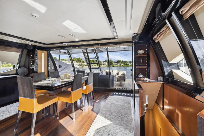 Slide: The Image of Luxurious dining area on a 2008 Palmer Johnson 120 Sports Cruiser yacht. - 30