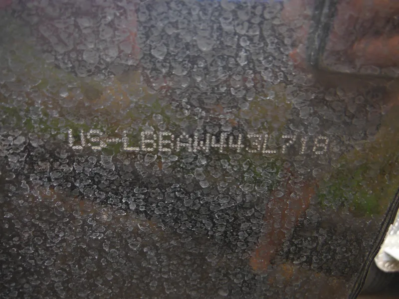 Slide: The Image of 2018 Lund 1625 Fury XL SS boat hull identification number (HIN) close-up. - 21