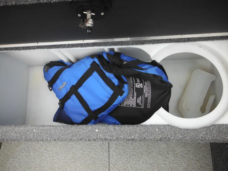 Slide: The Image of Life jacket storage compartment in 2018 Lund 1625 Fury XL SS boat. - 25