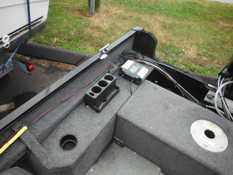 Slide: The Image of 2018 Lund 1625 Fury XL SS boat interior with wiring and equipment. - 27