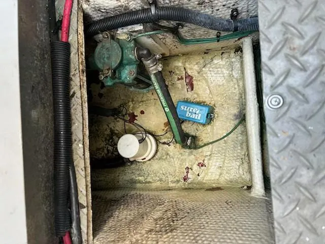 Slide: The Image of Bilge area of a 2007 Regal 4080 Sportyacht with pump and wiring. - 37