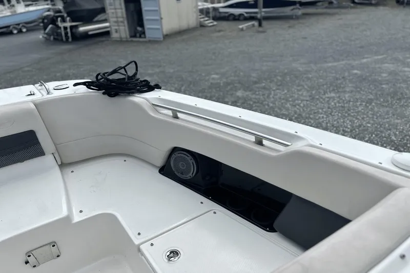Slide: The Image of 2017 Boston Whaler 270 Vantage boat interior with seating and speaker. - 31