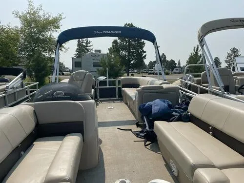 Slide: The Image of 2019 Sun Tracker Party Barge 22 XP3 pontoon boat with spacious seating. - 6