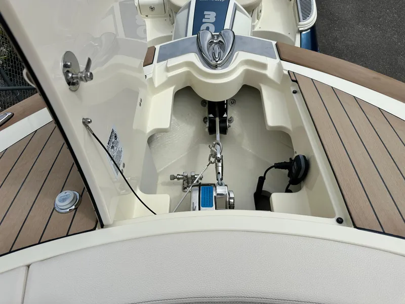 Slide: The Image of 2025 Chris-Craft Launch 31 GT anchor compartment with teak decking. - 30