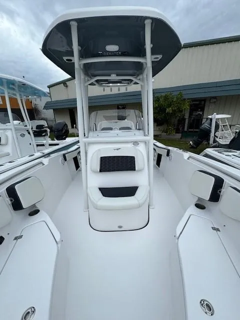 Slide: The Image of 2024 Tidewater 220 LXF boat interior with seating and T-top. - 21