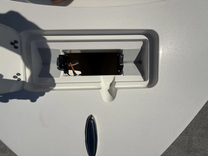 Slide: The Image of 2024 Pathfinder 2600 TRS boat compartment with wiring and shadow. - 22