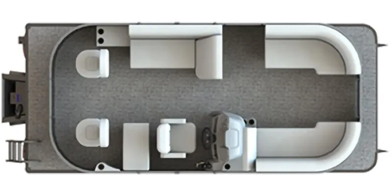 Slide: The Image of Top view of 2024 SunChaser Vista Fish 20 pontoon boat interior layout. - 1