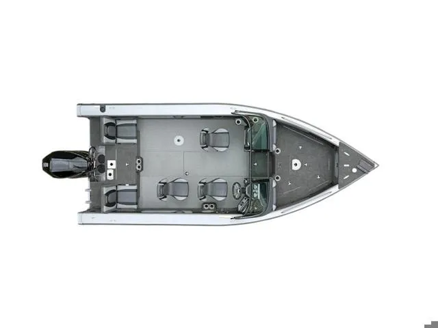Slide: The Image of Top view of 2024 Lund 1975 Tyee Sport fishing boat with seating and motor. - 17
