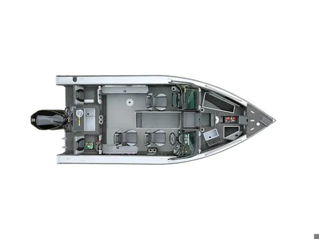 Slide: The Image of Top view of 2024 Lund 1975 Tyee Sport fishing boat layout. - 18