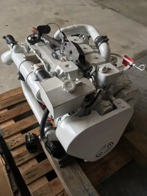 Slide: The Image of 1968 Dyer 29 Bass Boat engine on a wooden pallet. - 20