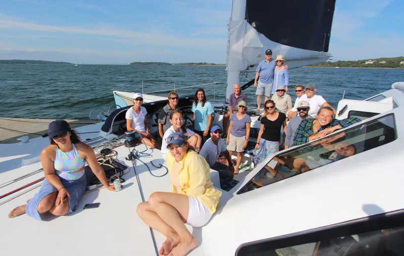 Slide: The Image of Group enjoying a sunny day on Chris White Atlantic 70 "SAPHIRA" yacht, 2018. - 6
