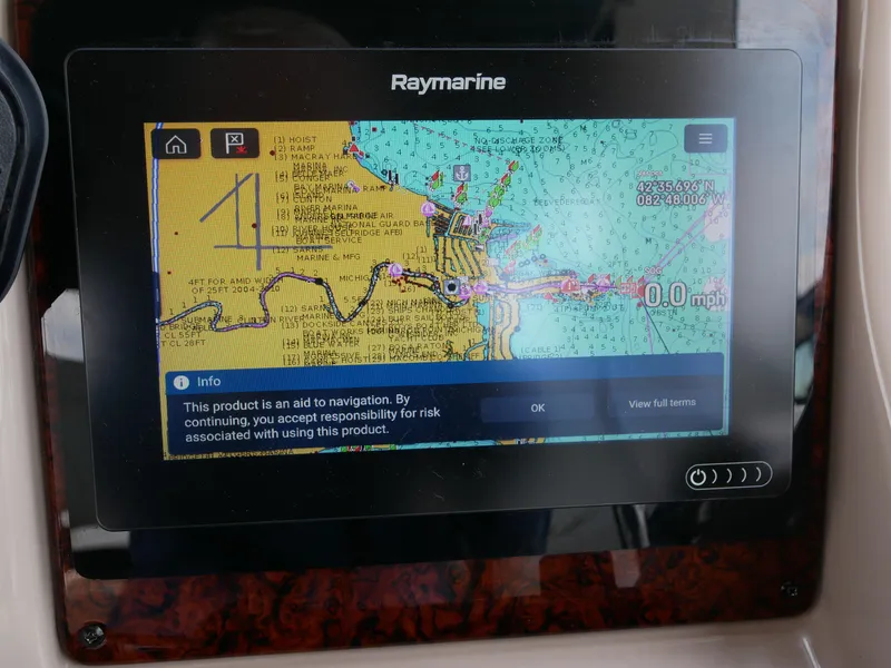 Slide: The Image of Raymarine navigation display on 2002 Sea Ray 360 Sundancer boat. - 18