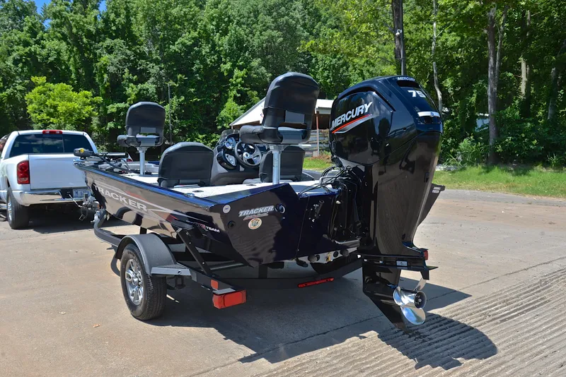 Slide: The Image of 2021 Bass Tracker PRO TEAM 175 TF boat with Mercury engine on trailer. - 12