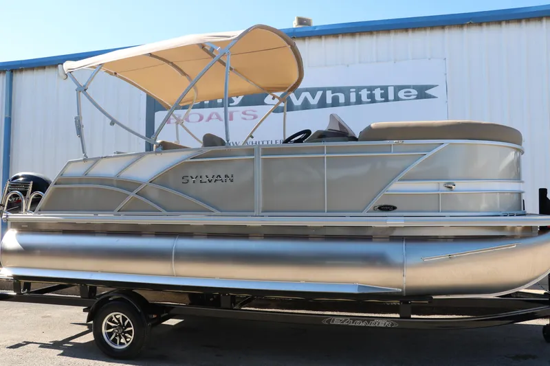 The Image of 2025 Sylvan Mirage 820 CLZ DH pontoon boat with canopy on trailer. - 0