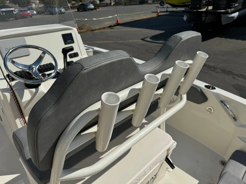 Slide: The Image of Stingray 206 CC 2022 model cooler compartment with open lid. - 22