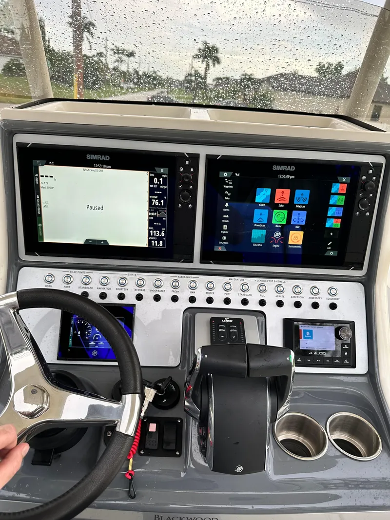 Slide: The Image of Dashboard of 2023 Blackwood 27HD boat with advanced navigation and control systems. - 5