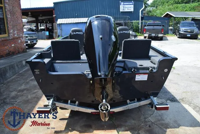 Slide: The Image of 2025 Lund 1675 Adventure SS boat rear view at Thayer's Marine. - 10