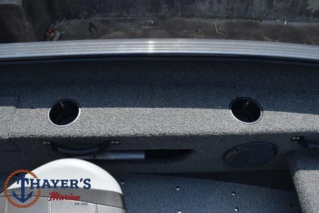 Slide: The Image of Interior view of 2025 Lund 1675 Adventure SS boat with Thayer's Marine logo. - 23