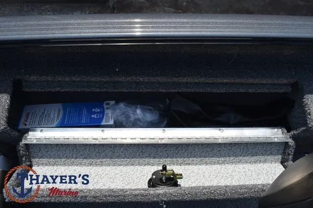Slide: The Image of Storage compartment of 2025 Lund 1675 Adventure SS boat at Thayer's Marine. - 25