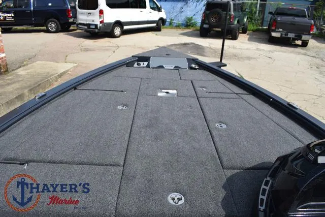 Slide: The Image of 2025 Lund 1875 Pro-V Bass XS boat deck at Thayer's Marine. - 12