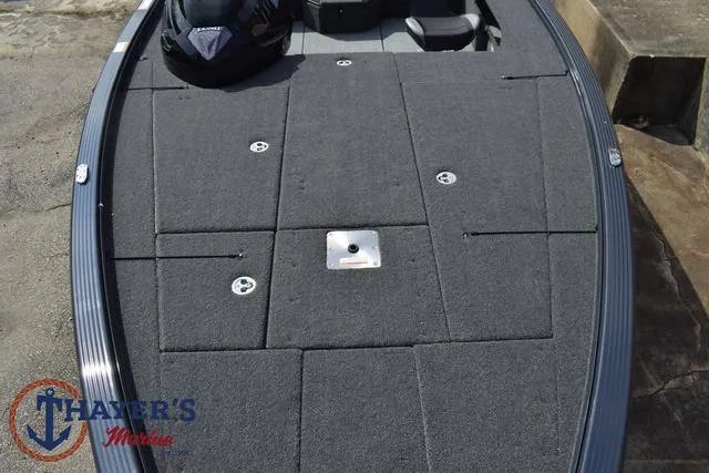 Slide: The Image of 2025 Lund 1875 Pro-V Bass XS boat deck at Thayer's Marine. - 14