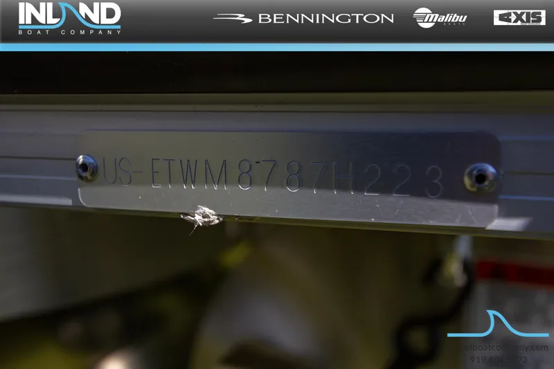 Slide: The Image of 2023 Bennington 22 SXSB boat identification plate by Inland Boat Company - 26