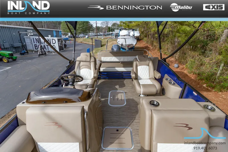 Slide: The Image of 2023 Bennington 23 LTSB pontoon boat interior at Inland Boat Company. - 12
