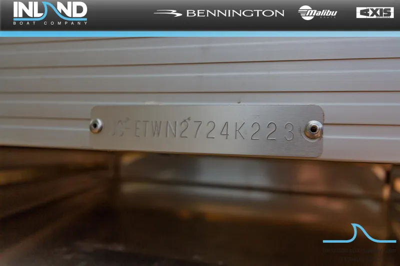 Slide: The Image of 2023 Bennington 23 LTSB boat identification plate with serial number. - 30
