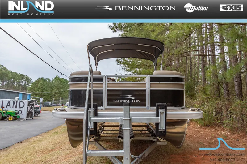 Slide: The Image of 2023 Bennington 22 SL pontoon boat on trailer at Inland Boat Company. - 3