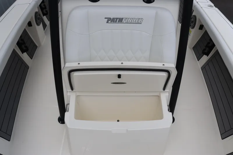 Slide: The Image of 2024 Pathfinder 2400 Open boat interior with storage compartment. - 30