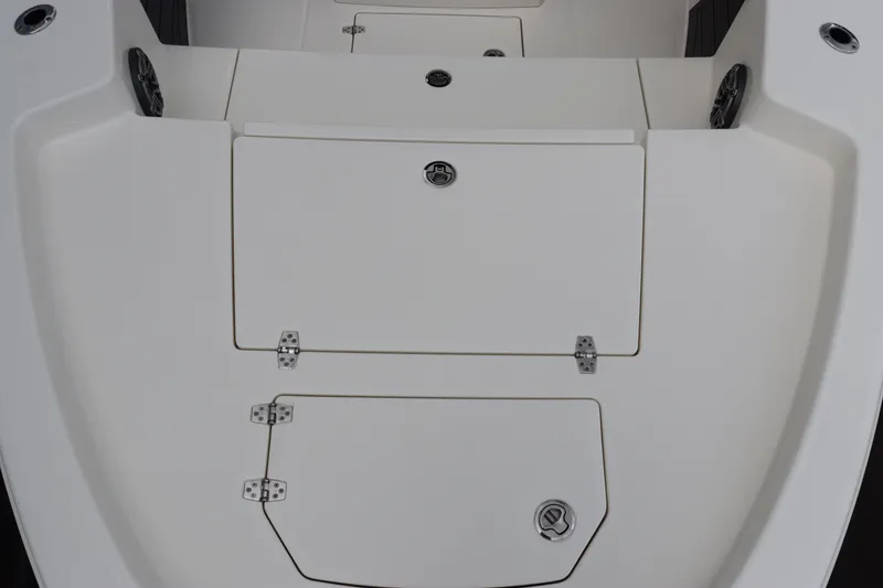 Slide: The Image of 2024 Pathfinder 2400 Open boat deck with storage compartments. - 7