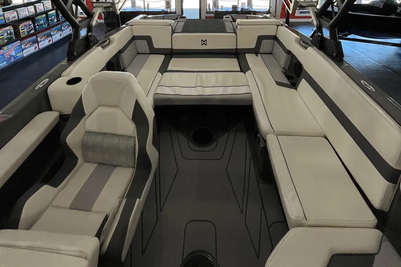 Slide: The Image of 2023 Heyday H22 boat interior with spacious seating and modern design. - 5