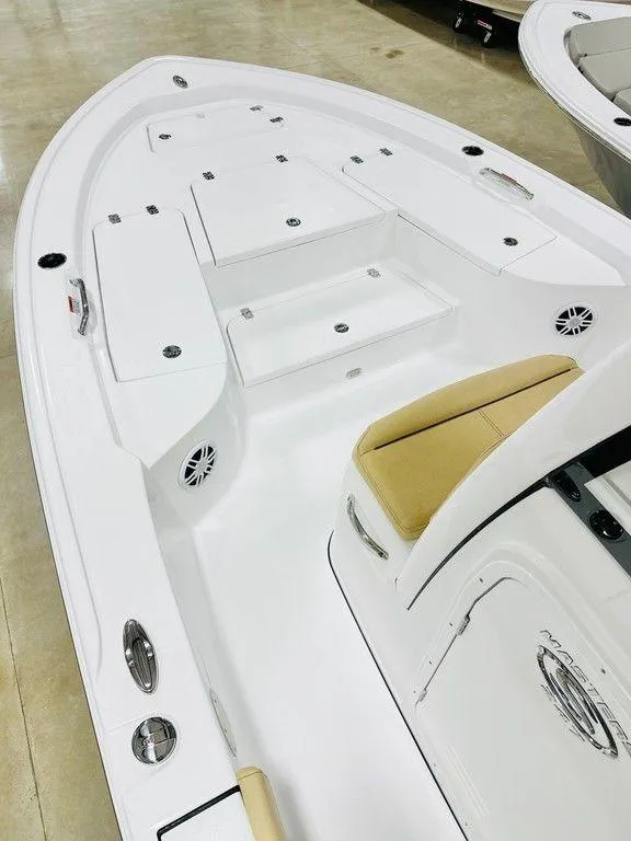 Slide: The Image of 2024 Sportsman MASTERS 247 BAY boat with spacious deck and seating. - 6