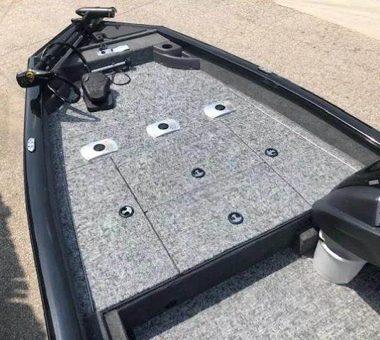 Slide: The Image of 2025 Tracker Pro Team 175 Crappie Edition boat interior with fishing deck. - 6