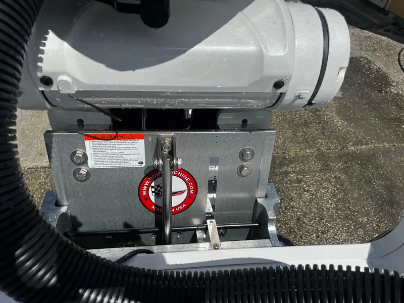 Slide: The Image of 2024 Sportsman Masters 267 Bay Boat engine mount and hydraulic system. - 9