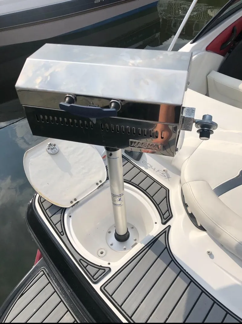 Slide: The Image of Stainless steel grill mounted on a 2015 Monterey 204FS boat. - 14